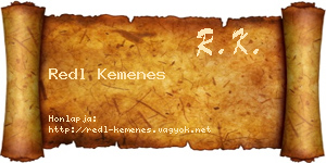 Redl Kemenes névjegykártya